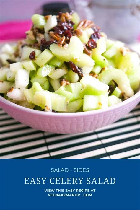 Easy Celery Salad Recipe (10 Mins) - Veena Azmanov