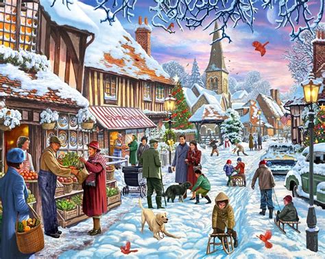 Vermont Christmas Company Winter Stroll Jigsaw Puzzle 1000 Piece - Large Pieces - 30" x 24 ...