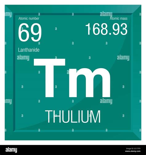 Thulium symbol. Element number 69 of the Periodic Table of the Elements ...