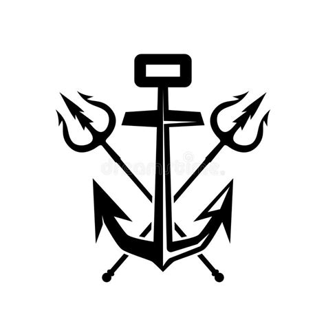 Illustration of Sea Anchor with Crossed Tridents. Design Element for Logo, Sign, Emblem Stock ...