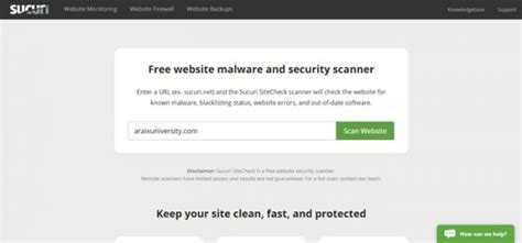 Sucuri SiteCheck: Online security scanner designed to analyze websites to enhance security