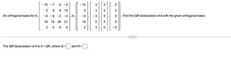 Solved An orthogonal basis for | Chegg.com