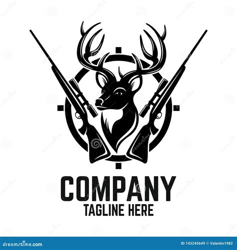 Hunting Deer Logo. Vector Illustration. Stock Vector - Illustration of badge, rifle: 143245649