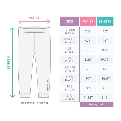 Smarty Girl Size Chart | Leggings that Empower Girls to Explore STEM ...