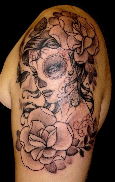 33 Crazily Gorgeous Sugar Skull Tattoos -DesignBump