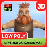 Stylized Barbarian Medieval Viking Warrior Fantasy Man Character