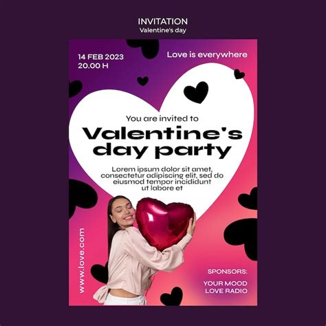 Free PSD | Valentine's day invitation template