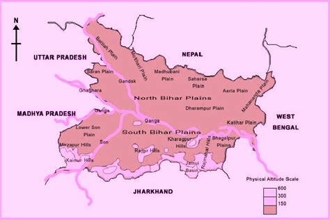 Physical-Map-of-Bihar - Bihar PSC Exam Notes