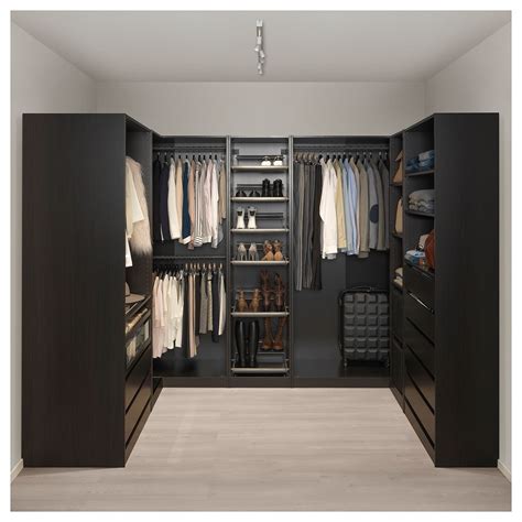 IKEA - PAX black-brown Corner wardrobe Frame colour: Ikea Pax Corner ...