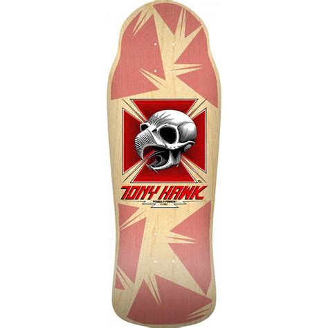 Powell Peralta Tony Hawk Skull Natural 11th Series Bones Brigade Reissue Skateboard Deck 10.45 ...