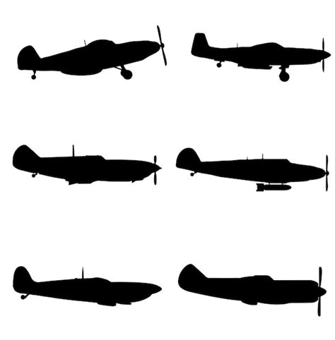 Premium Vector | World war 2 plane silhouette pack