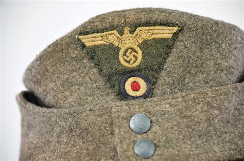 Original WW2 M43 Werhrmacht Heer Field Cap In Excellent Condition - Sally Antiques