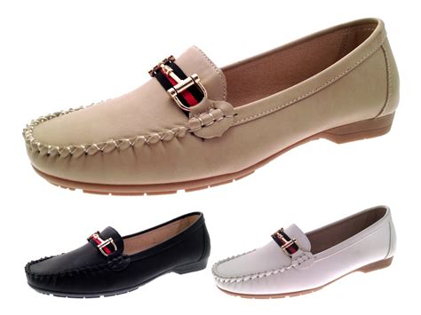 Womens Faux Leather Driving Comfort Shoes Moccasins Cushioned Loafer Size UK 3-8