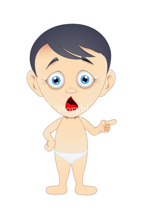 Adorable Cartoon Baby in Distress Royalty-Free Stock Image - Storyblocks