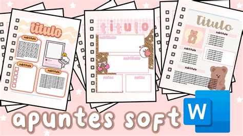 Apuntes Aesthetic Bonitos en Word+PLANTILLAS GRATIS - YouTube