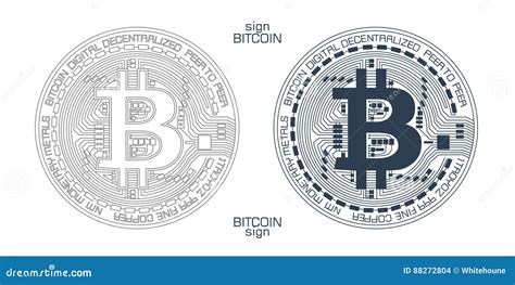 Bitcoin sign vector stock vector. Illustration of block - 88272804