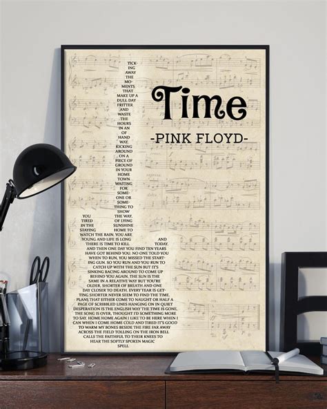 TIME Pink Floyd Lyrics Poster Rock Music Album Vintage | Etsy