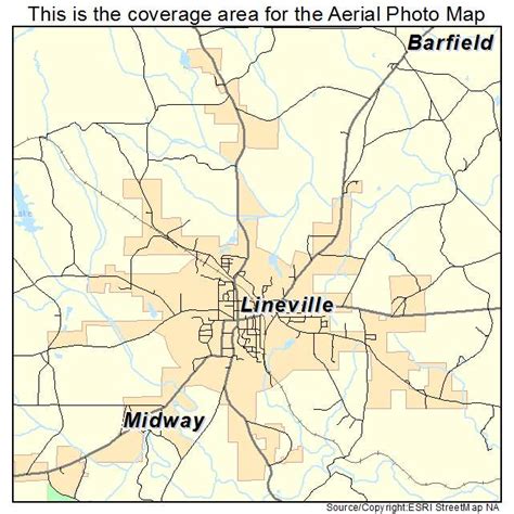 Aerial Photography Map of Lineville, AL Alabama