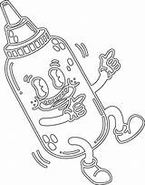 Ketchup Bottle Coloring Page sketch template
