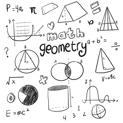 Math Geometry Doodle With Transparent Background, Math, Doodle ...