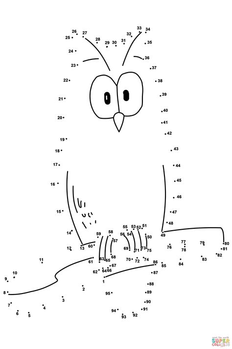 Owl dot to dot | Free Printable Coloring Pages