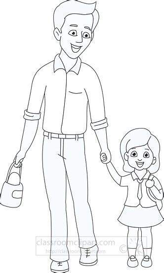 Father Daughter Outline Drawing