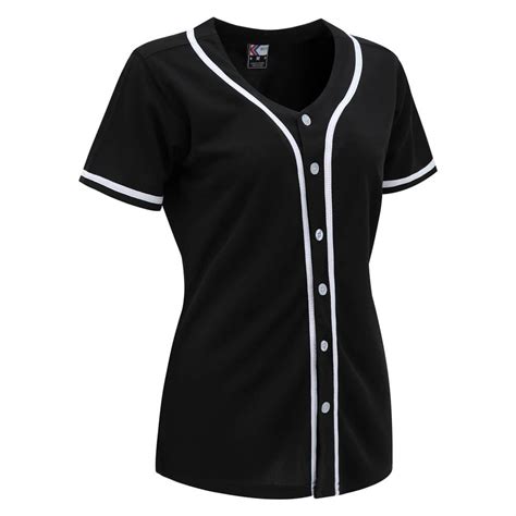 Blank Black Baseball Jersey for Women | Plain Jersey