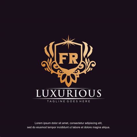 FR initial letter luxury ornament gold monogram logo template vector ...