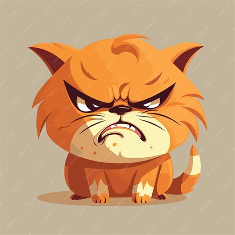 Premium Vector | Angry cartoon cat Vector illustration of a angry cat