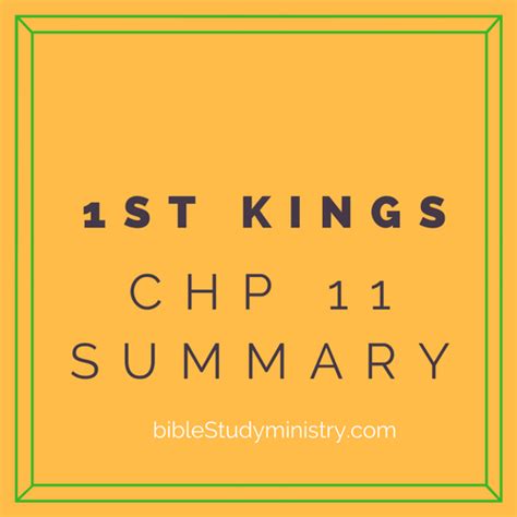 Chapter Summaries: 1st Kings Chapter 11 Summary | Bible Study Ministry