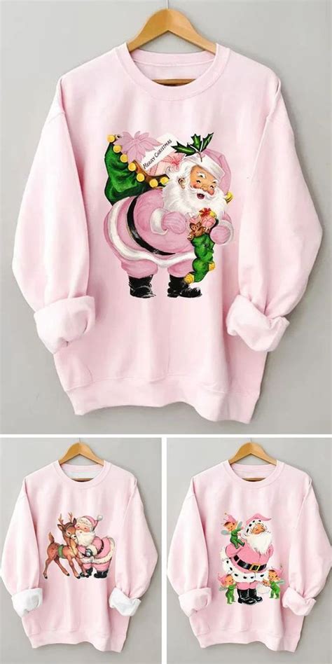 Pink Hottest Color this year LOVING This Pink Santa Claus Shirt For ...