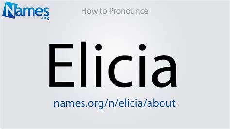 How to Pronounce Elicia - YouTube