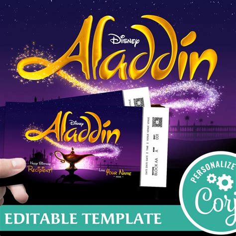 Aladdin Musical Ticket - Etsy