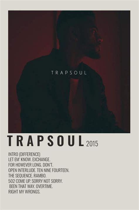 Bryson Tiller T R A P S O U L Poster | Music poster ideas, Minimalist ...