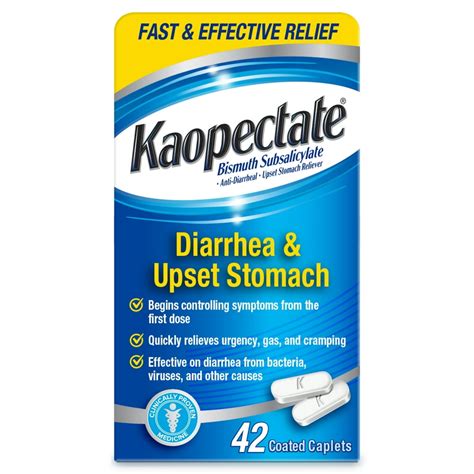 Kaopectate Diarrhea and Upset Stomach Relief Over-the-Counter Medicine Caplets, 42 Ct - Walmart ...