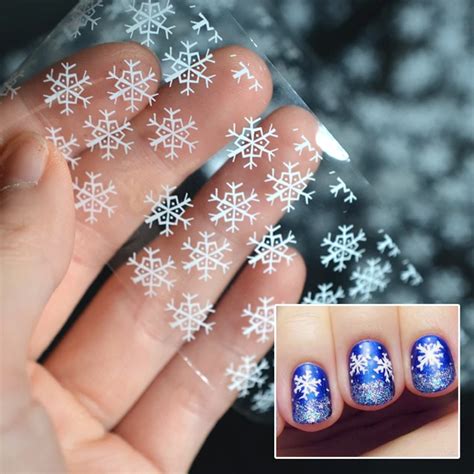 Nail Art 2016 Christmas Snowflake Stickers Star White Print Shining ...