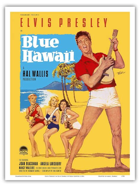 Elvis Presley in Blue HAWAII Goetze 1961 Vintage Film Movie Poster ...