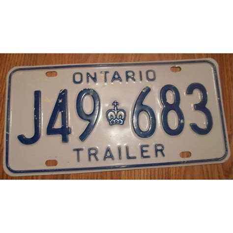 ONTARIO CANADA LICENSE PLATE,TRAILER,VINTAGE on eBid Canada | 136990088