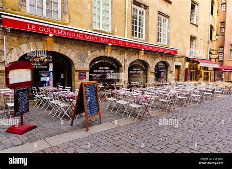 Restaurant in old town Vieux Lyon, France (UNESCO World Heritage Site ...