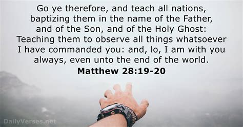 Matthew 28:19-20 - Bible verse (KJV) - DailyVerses.net