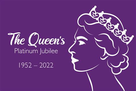 The Queen's Platinum Jubilee celebration banner with side profile of ...