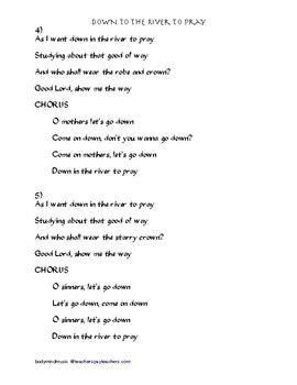 "Down to the River to Pray" American Song - Guitar Chords & Lyrics