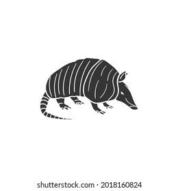 Armadillo Animal Icon Silhouette Illustration Wild Stock Vector ...