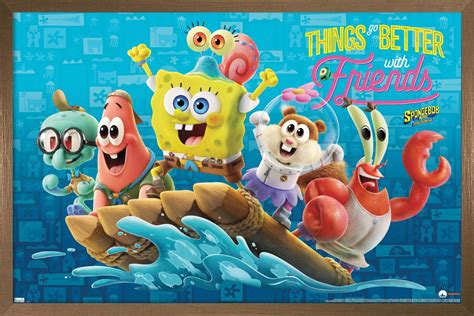 The SpongeBob MoVie: Sponge On The Run - Friends Wall Poster, 14.725" x 22.375", Framed ...