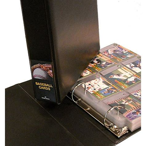 Baseball Card Collector Album with 25 Pages, Black Ball-In-Glove Design ...