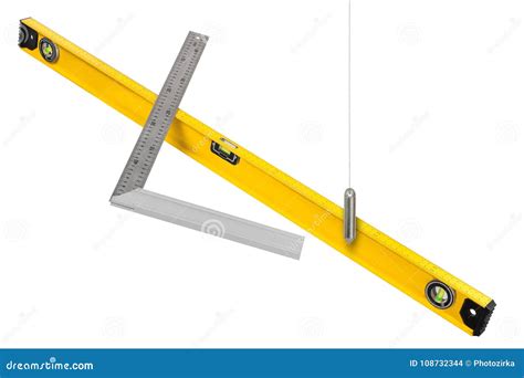 Construction Measuring Tools Isolated Stock Photo - Image of closeup, measurement: 108732344