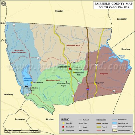 Fairfield County Map, South Carolina