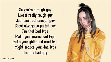 Billie Eilish | bad guy - Lyrics - YouTube