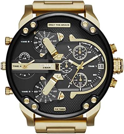 Amazon.com: Diesel Men's 57mm Mr. Daddy 2.0 Quartz Stainless Steel Chronograph Watch, Color ...