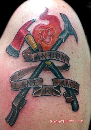 halligan and axe firefighter tattoo